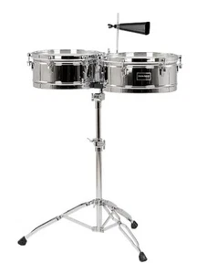 Juego de timbales Gon Bops 13""/14"" soporte inclinable ligero cromado distribuidor de afinación superior - Imagen 1 de 1
