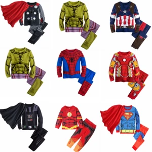 Boys Avengers Superhero Pajamas Spiderman Iron Man Hulk Nightwear Boys Sleepwear - Picture 1 of 27