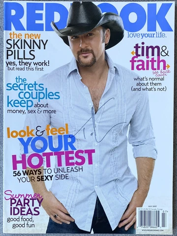 Tim McGraw Signed In-Person July 2007 Redbook Magazine - RARE, Authentic Cover