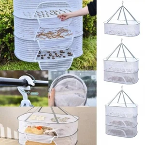 Foldable Drying Net Herb Dryer Mesh Vegetable Food Fish Hanging Drying Rack - Picture 1 of 21