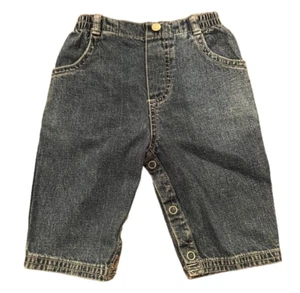Cherokee Baby Blue Jeans 6M Denim 4-Pocket with Elastic Waist and Snap Legs - Picture 1 of 3