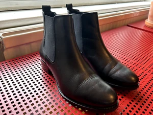 M&S Black Leather Ankle Boot Womens Ladies Size 4.5 IN PRISTINE CONDITION - Picture 1 of 12