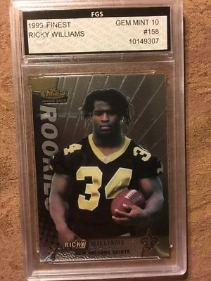1999 Finest #158 Roockies Saints Ricky Williams FGS GEM MINT 10 - Image 1 of 2