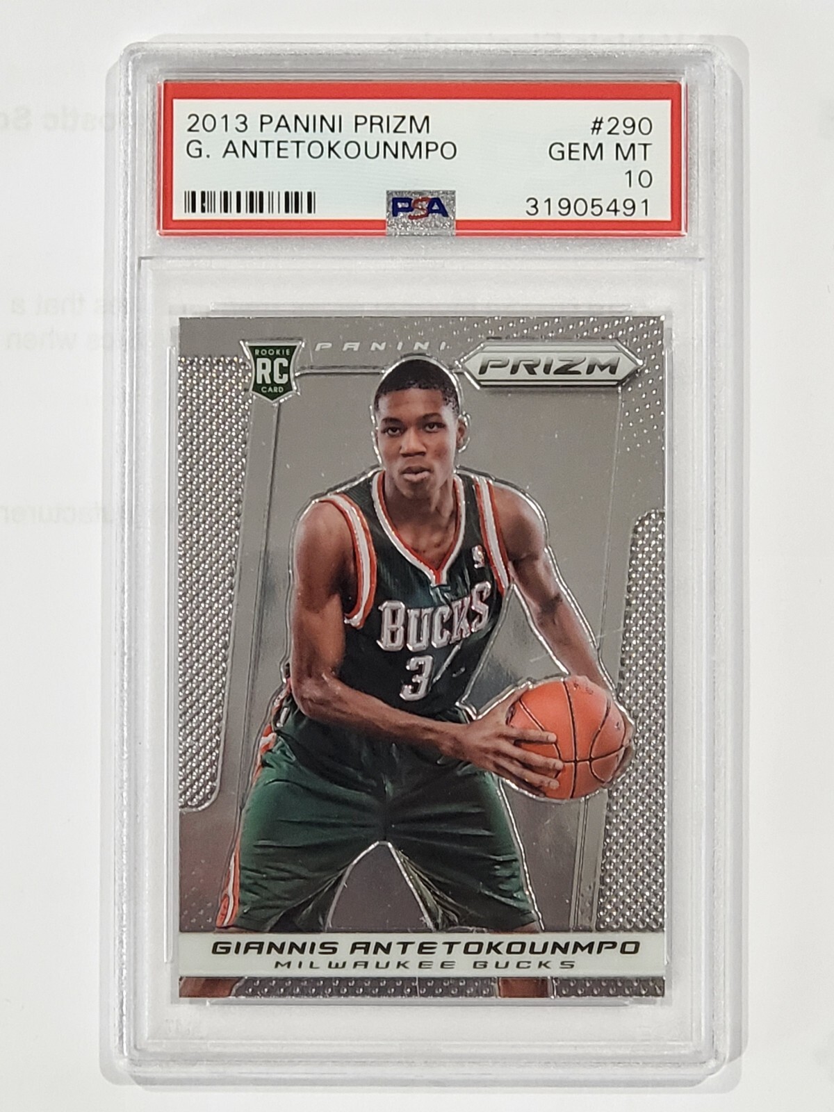 2013-14 Panini Prizm Giannis Antetokounmpo Rookie RC #290 PSA 10 Bucks