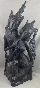 Balinese Rama Sinta Sita Sculpture Love Bali Art Hand Carved Wood Statue - Picture 1 of 15