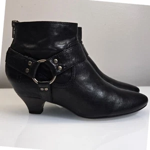 Frye Steffi Harness Bootie Stiefel Damen Größe 10 schwarz Leder Biker 80er Rocker Fun - Bild 1 von 11