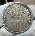1908s US-Philippines 1 Peso Silver Coin - lot #15A