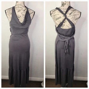 Maxi Vestido Free People Sin Mangas Talla Pequeña Abierto Espalda Cruzada Cinturón Cottagecore Bohemio - Imagen 1 de 12