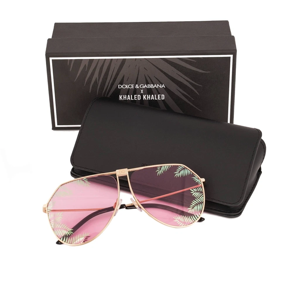 Gafas de sol DOLCE & GABBANA DJ KHALED estilo piloto de metal DG 2248 dorado rosa 13530 Foto 1 de 4