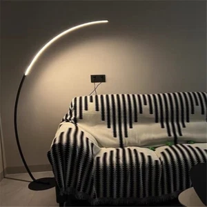 Inch Arched Standing Reading Floor Lamp with Remote - Picture 1 of 14