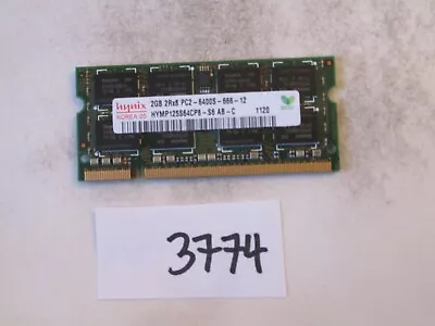 Hynix HYMP125S64CP8-S6 2Gb 800Mhz PC2-6400 DDR2 SODIMM laptop memory RAM (3774) - Image 1 of 2