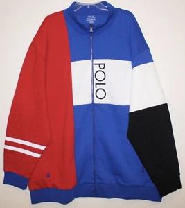 Chaqueta deportiva Polo Ralph Lauren grande alta para hombre roja azul cremallera completa nueva con etiquetas 2XLT - Imagen 1 de 4
