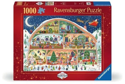 Ravensburger 1000 Piece Jigsaw Puzzle Santa's Workshop Holiday Gift Decor - Image 1 of 4