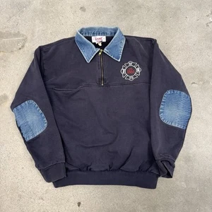 Vintage San Francisco Fire Department SFFD Zip Pullover Sweatshirt XL - Imagen 1 de 7