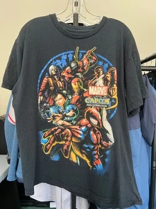 Maglietta grafica promozionale gioco Marvel vs Capcom 3 Fate of Two Worlds nera grande - Foto 1 di 7