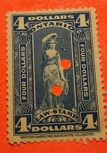 Canada #,OL82Ontario law stamp 4$Used Embosed (2806) - Picture 1 of 2