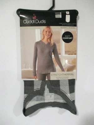 Cuddl Duds womens stretch thermal long sleeve split V neck size Medium 10-12 - Image 1 of 4