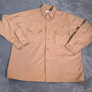 VTG CC Filson Wool Jac Shirt Men's 44 MADE IN USA Tan Camel Jacket Shacket - Picture 1 of 7
