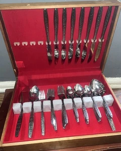 Vintage Northland Edelstahl Besteck Japan 53er Set Blumenmuster - Bild 1 von 4