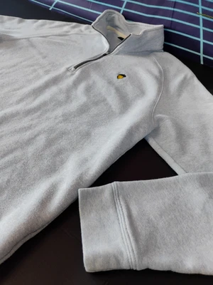 МУЖСКОЙ БОЛЬШОЙ DUNNING ГОЛЬФ 1/4 МОЛНИИ ДЛИННЫМ РУКАВОМ ПУЛОВЕР НЕБЕСНО-ГОЛУБОЙ ИСПАНСКИЙ ДУБ ЛОГОТИП - Изображение 1 из 4