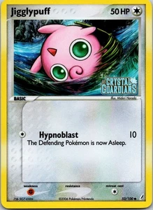 Jigglypuff 53/100 Crystal Guardians Holograma Inverso Estampado Pokemon TCG CASI NUEVO/VLP+ - Imagen 1 de 2