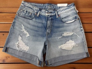 Pantalones cortos de mezclilla desgastados lavado ligero Maurices nuevos con etiquetas Edgely para mujer 8 - Imagen 1 de 2