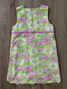Lilly Pulitzer Girls Size 6x Dress Alligator Floral Lined Vtg 90’s Sleeveless - Picture 1 of 7