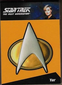 STAR TREK TNG SER 2 DENISE CROSBY TASHA YAR COMMUNICATOR PIN CARD CP8 #072/300 - Picture 1 of 1