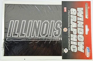 Gráfico de ventana Illini de la Universidad de Illinois - calcomanía de vinilo cromada plateada 4x5 - Imagen 1 de 2