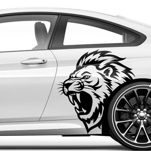 Löwen Seitenaufkleber Auto Aufkleber Löwe Löwenkopf Sticker Autoaufkleber Tiger - Bild 1 von 5