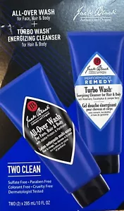 Jack Black Two Clean: 1 Turbo Wash, 10 oz + 1 All Over Wash, 10 oz TWIN PACK NEW - Picture 1 of 2