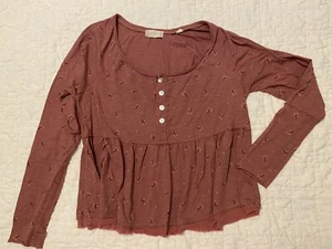 Alter’d State Floral Babydoll Sz M Long Sleeve Top Distressed Medium - Picture 1 of 4