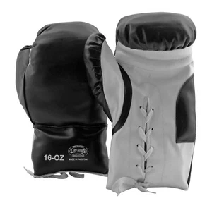 16oz. Traditional Black Boxing Gloves - Last Punch - Picture 1 of 4