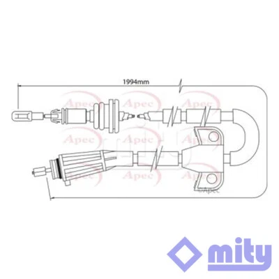 Fits Volvo S80 1998-2006 XC70 2000-2007 V70 2001-2007 Hand Brake Cable Rear Mity - Image 1 of 2