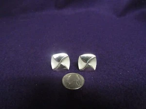 Gemelos cuadrados vintage tono plata molinete recoger cisne DB1 - Imagen 1 de 4