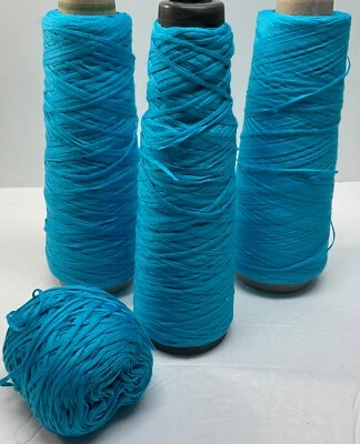 Lote de conos de cinta de algodón Lucci Hilos turquesa mercerizada 1.576 yardas nuevos sin etiquetas Foto 1 de 4