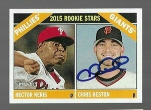 2015 Topps Heritage CHRIS HESTON Signed Card autograph GIANTS RC NO HITTER