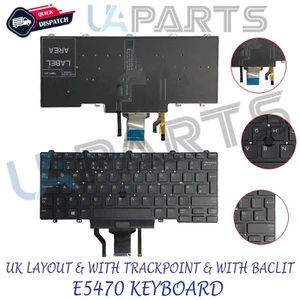 Teclado para computadora portátil Dell Latitude E5470 E5480 Reino Unido con trackpoint y retroiluminación - Imagen 1 de 3