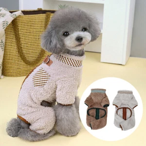 Winter Puppy Jumpsuit Dog 4-Legs Warm Pajamas Pet Clothes for Small Medium Dogs - Picture 1 of 15