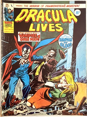 DRACULA LIVES. NUMBER 19. VINTAGE MARCH 1ST 1975 MARVEL MAGAZINE. SCARCE. VG+ - Image 1 of 4