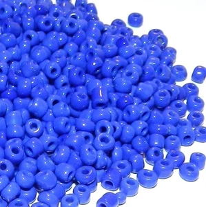 SB167 Royal Blue Solid Opaque 6/0 4mm Rondelle Glass Seed Beads 1oz - Picture 1 of 1