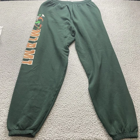 Vintage Miami Hurricanes Sweat Pants Men’s Medium Adult Green Canes Logo USA Cover