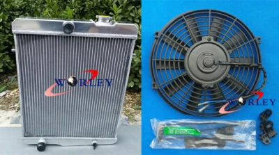 56mm Aluminum Radiator + fan for TRIUMPH TR4A 1965-1968 1966 1967 65 66 67 68  - Image 1 of 4