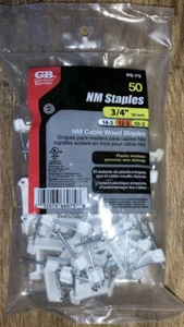 3/4 in. White Plastic Staples for Non-Metallic Cables (50-Pack) - Picture 1 of 1