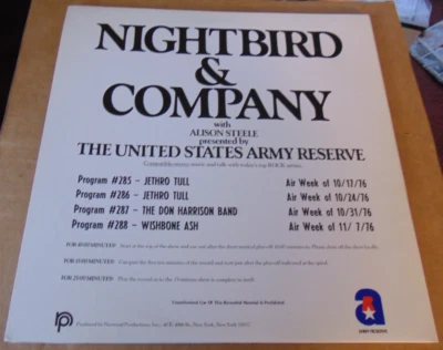 33RPM Army Reserve Nightbird & Company - Jethro Tull, Wishbone Ash, nice V+ E- - Image 1 of 4
