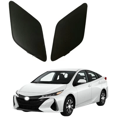 Pair Front Bumper Trailer Tow Hook Eye Cover For Toyota Prius Prime 2017-2020 Foto 1 de 4