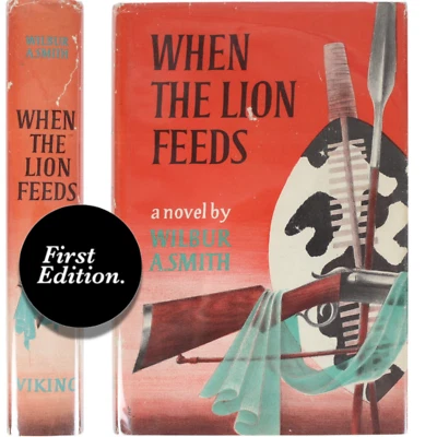 Wilbur Smith First Edition WHEN THE LION FEEDS Africa Safari Adventure HCDJ 1964 Foto 1 de 4