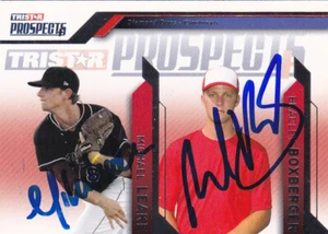 MIKE LEAKE BRAD BOXBERGER CINCINNATI REDS SIGNED 2009 TRISTAR PROSPECTS CARD - Picture 1 of 1