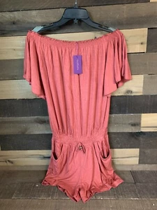 LASCANA for Victoria's Secret Pagliaccetto Off-The-Shoulder Copricostume Rosso Taglia 8 NUOVO - Foto 1 di 4
