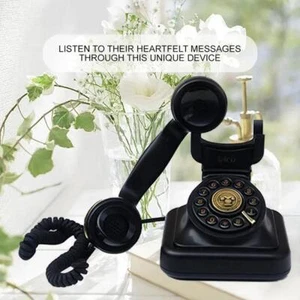 Retro Style Audio Guest Book Wedding Phone Record Messages Guest Book-Black - Picture 1 of 11